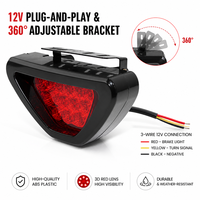 Luz de Freno LED Triangular Universal de 12V, Estilo F1, Luz Trasera Intermitente Roja, Luz de Advertencia de Parada para Autos AC-2073