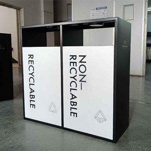 Commercial Public <b>Large</b> Garbage <b>Bin</b> Outdoor Office Hotel Indoor Stainless Steel Trash Cans - Product Image 5