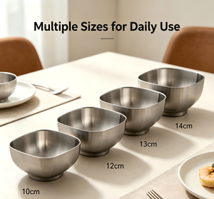 Saladiers ronds en acier inoxydable de haute qualité, bols mélangeurs de différentes tailles, vaisselle de cuisine personnalisable, vente en gros - Product Image 3