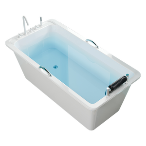 <span class=keywords><strong>Baignoire</strong></span> autoportante minimaliste moderne en acrylique blanc rectangulaire pour adultes pour la salle de bain avec robinet non inclus - Product Image 1