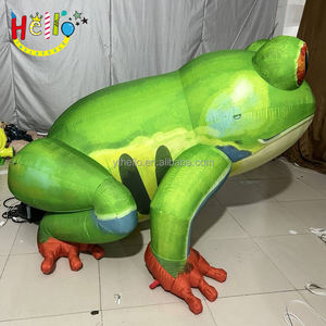 Modèle animal de dessin animé de grenouille gonflable de ballon de grenouille d'explosion verte mignonne avec des yeux exorbités - Product Image 2