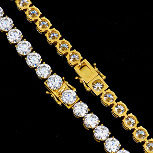 Xingyue - Cadenas y Collares de Moissanita con Baño de Oro de 18K, Certificación GRA, Estilo Hiphop Unisex, Plata 925, con Circonitas Redondas VVS de 6mm - Product Image 2