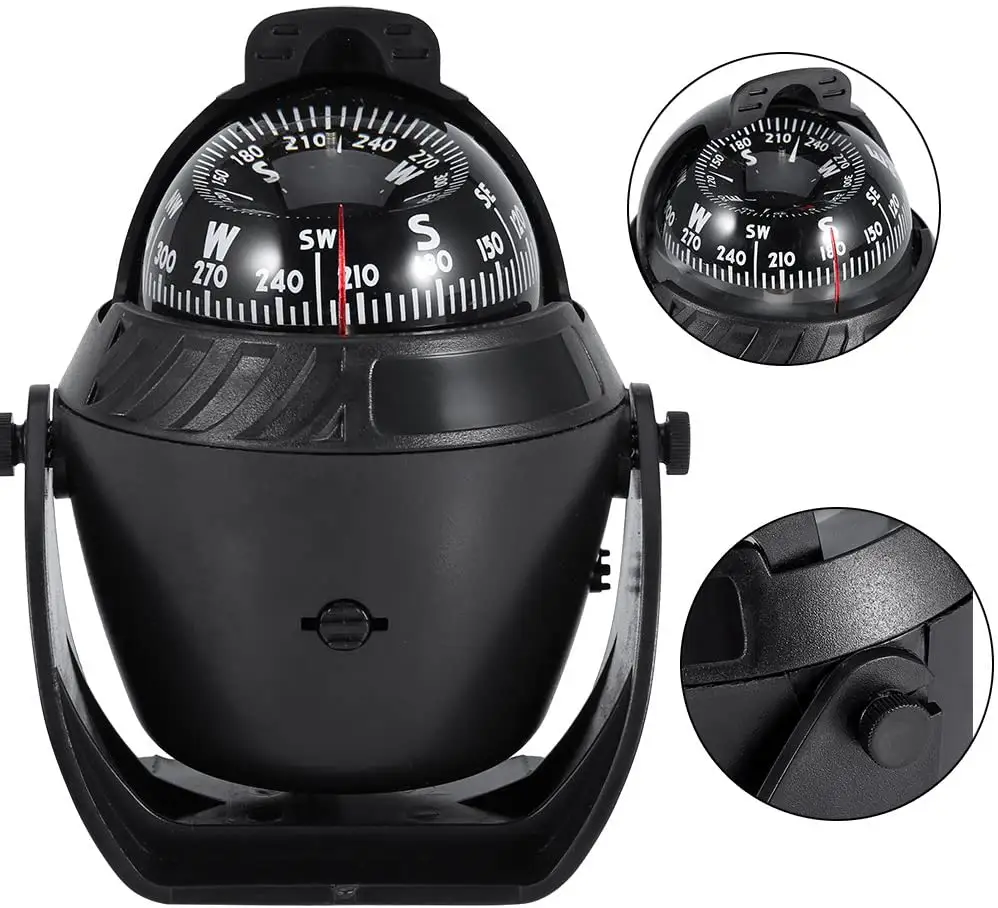 wholesale nautical marine fishing boat compass with DC12V LED light for night view Bracket Mount