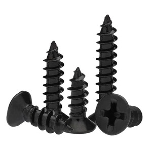 Black Plated Phillips Head Flat Head Self Tapping Screws Metric Wood Fasteners Grade A Carbon Steel Countersunk Head - Product Image 3