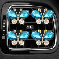 Clip d'aromathérapie de sortie d'air de papillon de cristal de diamant mini diffuseur de parfum de papillon voiture à l'intérieur du désodorisant
