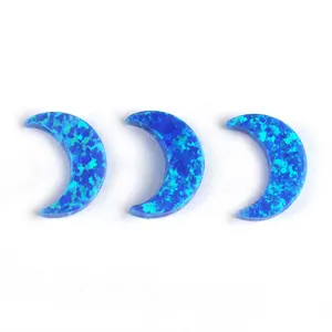 OP05 batu Opal bulan biru 92 warna batu Opal api bulan sintetis dengan lubang penuh 1.10mm harga grosir