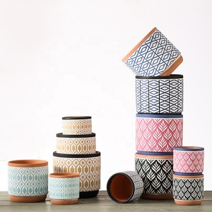 Fournitures de jardin intérieur extérieur petite fleur succulente Pots de plantes vertes blanc mat grands pots <span class=keywords><strong>en</strong></span> <span class=keywords><strong>terre</strong></span> <span class=keywords><strong>cuite</strong></span> planteur - Product Image 2