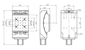 LSDJ-15HW-02 personalizzabile OEM alluminio motorizzato goniometro e fasi di inclinazione piattaforma dimensioni 160x160mm gamma di regolazione 15 gradi - Product Image 2