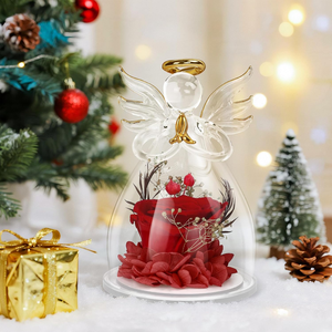 Cúpula de Cristal con Ángel Grande y Rosa Eterna para Navidad o Día de la Madre, para <span class=keywords><strong>Abuela</strong></span>, Hija, Hermana - Product Image 1