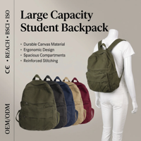 Sacs à dos d'école pour adolescents, grande capacité, plusieurs poches, résistant à l'eau, sac à dos en toile vintage pour les déplacements quotidiens