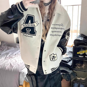 سترة بيسبول أمريكية الطراز للجنسين مضادة للبكتيريا من البوليستر/القطن مع تطريز، تصميم ربيعي جديد بطراز قديم للأزواج بياقة عالية - Product Image 6