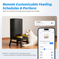 Comedero Automático para Perros Grandes de 15L con WiFi, Temporizador, Aplicación, Dispensador de Comida Elevado con Ventana Visible, Comedero Inteligente para Mascotas