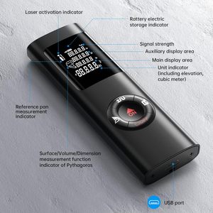 Télémètre laser 40m Modèle LR01 Portable Mesure de distance numérique <span class=keywords><strong>Surface</strong></span> Volume Fonction Pythagore IP54 Rétroéclairage LCD - Product Image 3
