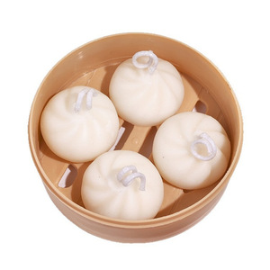 Novelty Mini Soup Bun Scented Candle Set With Steamer Case Cozy Bedroom Tabletop Home Atmosphere Decor <b>Ornament</b> - Product Image 5