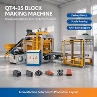 Machine à briques de pavage entièrement automatique QT4-15 à économie d'énergie, machine à blocs solides, machine à briques de ciment pour projets routiers