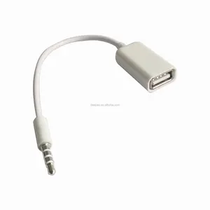 3.5mm Male AUX Audio Plug Jack To USB 2.0 Female Converter Cable Cord Car MP3 Audio Converter Adapter Data Cable