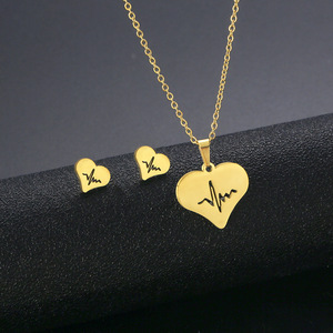 I-0881 Wholesale Trendy Necklaces Earrings Women's Hip Hop Wear Fashion Necklaces Designer Earrings Set - Product Image 5
