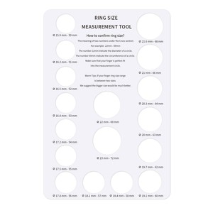 Outil de mesure de la taille de bague, mesureurs de bague ronds en plastique pour la fabrication de bijoux, outils et équipements - Product Image 2
