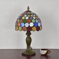 Lampe décorative de style bohème rétro moderne de 8 pouces, lampe de table trompette en verre teinté pour bar, restaurant, chambre à coucher, chevet