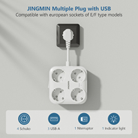 Multiprise murale de haute qualité 16A avec 4 prises AC et 3 ports USB-A, prise EU, PD20W, 90-265V