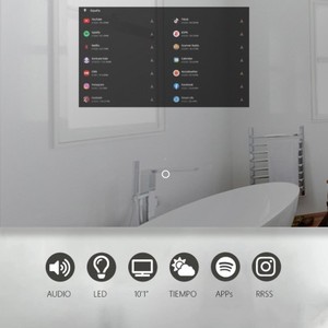 V1280, espejo LED de cristal retroiluminado inteligente resistente al agua de primera calidad, fabricado en español 100% para TV con pantalla táctil decorativa - Product Image 5