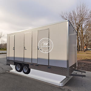 Toilettes mobiles 2 postes noires de luxe VIP, unités préfabriquées, WC mobile, remorque de douche portable - Product Image 3