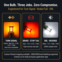 Ampoules de clignotants LED super lumineuses 3156 3157 T25 Wedge 3457 4157 3020 30-SMD, remplacement des lampes de clignotants