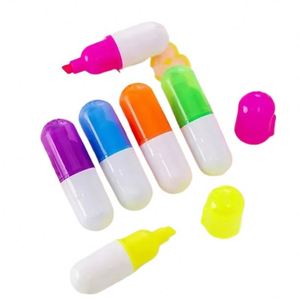 YS68 Custom Logo Printed Pill Capsule Shape Highlighter Colored <b>Marker</b> <b>Pen</b> for Promotion Corporate Business Activity Gift - Product Image 1