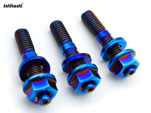 Tornillo de Aleación de Titanio Jntitanti Nuevo Gr.5 M10 <span class=keywords><strong>M8</strong></span> Grado 10.9 con Tratamiento de Superficie PVD y Tuerca de Brida para H2 - Product Image 2