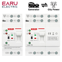 Untuk 2P 4P 80A AC110V 230V Mini ATS Saklar Transfer Otomatis Daya Ganda Pemilih Manual Pemasangan Rel Din IP30 50ms EAATS-F-CG EARU