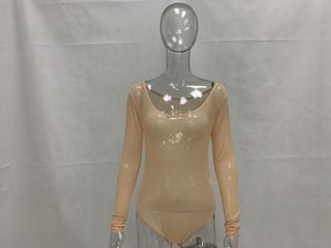 Body de peluche transparente para mujer, mono Bodycon, mono negro de malla transparente con estampado transparente, monos de cuello alto E3278 - Product Image 6