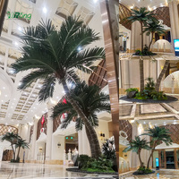 Grand palmier artificiel en plastique et fibre de verre, imitation tropical, de 5 à 7 mètres, pour la décoration d'hôtel