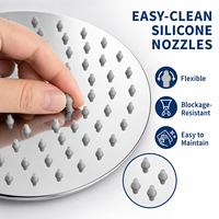 Pommeau de douche pluie ultra-mince de 8 pouces en acier inoxydable finition miroir pour salle de bain - Vente en gros