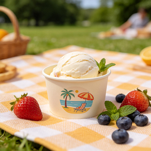 Vasos de papel kraft reciclables y portátiles para helados, en oferta, para tiendas de conveniencia y pastelerías - Product Image 3