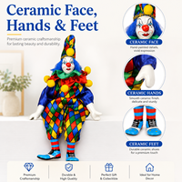 Ästhetische Vintage Regenbogen-Stilleben-Figur Retro Zirkus Abschlussfeier Ostern Kinderzimmer Dekorative Tisch-Keramikfigur Clown