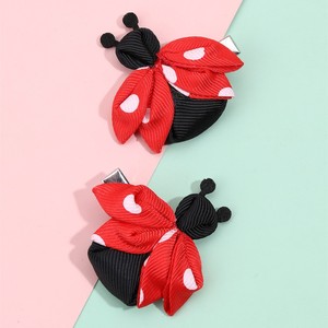 Bonitos pasadores de pelo con dibujos de mariquitas para niños, juego de horquillas hechas a mano con cinta, accesorios coloridos para uso diario - Product Image 2