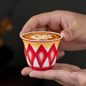 Set di Tazze in Ceramica Stile Mediorientale da 70ml (6/12 Pezzi) Colori Vivaci Logo Personalizzabile Regalo Aziendale Lavabile in Lavastoviglie e Microonde - Product Image 2