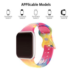 Bracelet de montre en silicone imprimé UV personnalisé OEM avec boucle papillon élastique, imprimé double face, pour Apple Watch 49 mm, 46 mm, 42 mm Ultra - Product Image 3