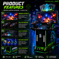 Machine de jeu d'arcade de luxe 32 pouces avec écran 4K HD, à monnayeur, pour 2 joueurs, jeu de tir simulé, prend en charge la détection de mouvement et la personnalisation en anglais