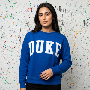 เสื้อฮู้ดดี้ผู้ชาย DUKE สีกรมท่า-เทา แต่งลายปัก ทรงปกติ ผ้าฝ้าย 100% หนานุ่ม ใส่ได้ในฤดูหนาว ทันสมัย ซิปหน้า เส้นด้ายละเอียดคุณภาพสูง - Product Image 1