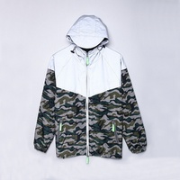 Veste réfléchissante pour homme Hiphop Automne Hiver, coupe-vent rembourré, veste camouflage pour homme, veste de course à pied