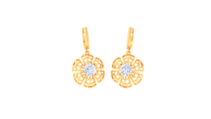 ตุ้มหูเรืองแสง Luxe สำหรับผู้หญิงขนาด18K สีเหลืองทองตัดกลมประดับเพชรสำหรับปลูกในห้องทดลองต่างหูรูปสามเหลี่ยมที่ทันสมัยสำหรับเป็นของขวัญในงานปาร์ตี้ - Product Image 3