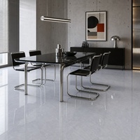 Carrelage en porcelaine à grain de marbre gris clair poli et émaillé 600x600 mm, directement de l'usine, pour les murs et les sols de la cuisine