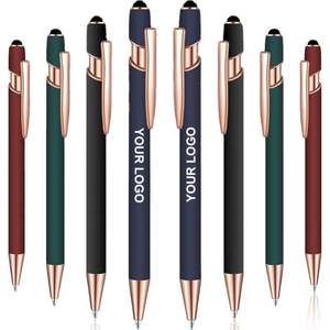 Lápiz Táctil Multifuncional 2 en 1 con Logotipo Personalizado, Bolígrafos Metálicos con Punta de Bola y Detalles en Oro Rosa - Product Image 1