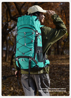 Sac à dos de randonnée pliable et portable unisexe en tissu Oxford imperméable souple de 75 L pour les voyages en plein air, la randonnée et le camping