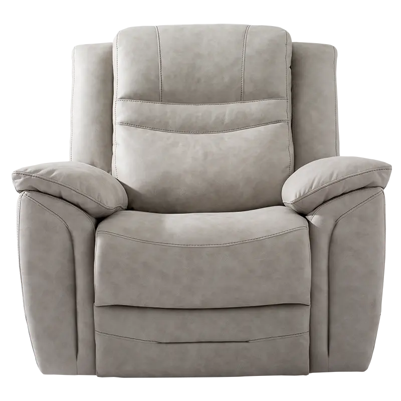 Nisco 3 Power Recliner Single Seat Sofa Padded Back For Living Room Fabric Light Grey with Three Motors