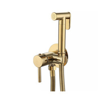 Goldene Wandmontierte Bidet-Armatur aus Messing, Tragbarer Toilettensprüher für Stoffwindeln, Körperwäsche, Badezimmer