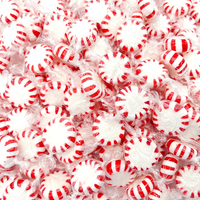 Bonbons durs de Noël emballés individuellement à la menthe rouge blanc dépouillé