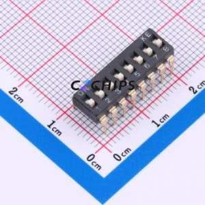 HX 2.54-8P CJGT DIP Switch DIP Switch Flat Toggle, Raised Type Single Pole Single Throw 8 PC Pin - Product Image 1