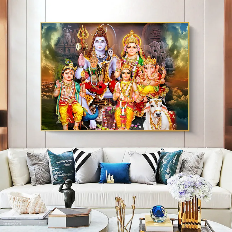 Images religieuses de dieu indien, Art mural, toile imprimée, peinture décorative moderne pour salon, décoration de la maison